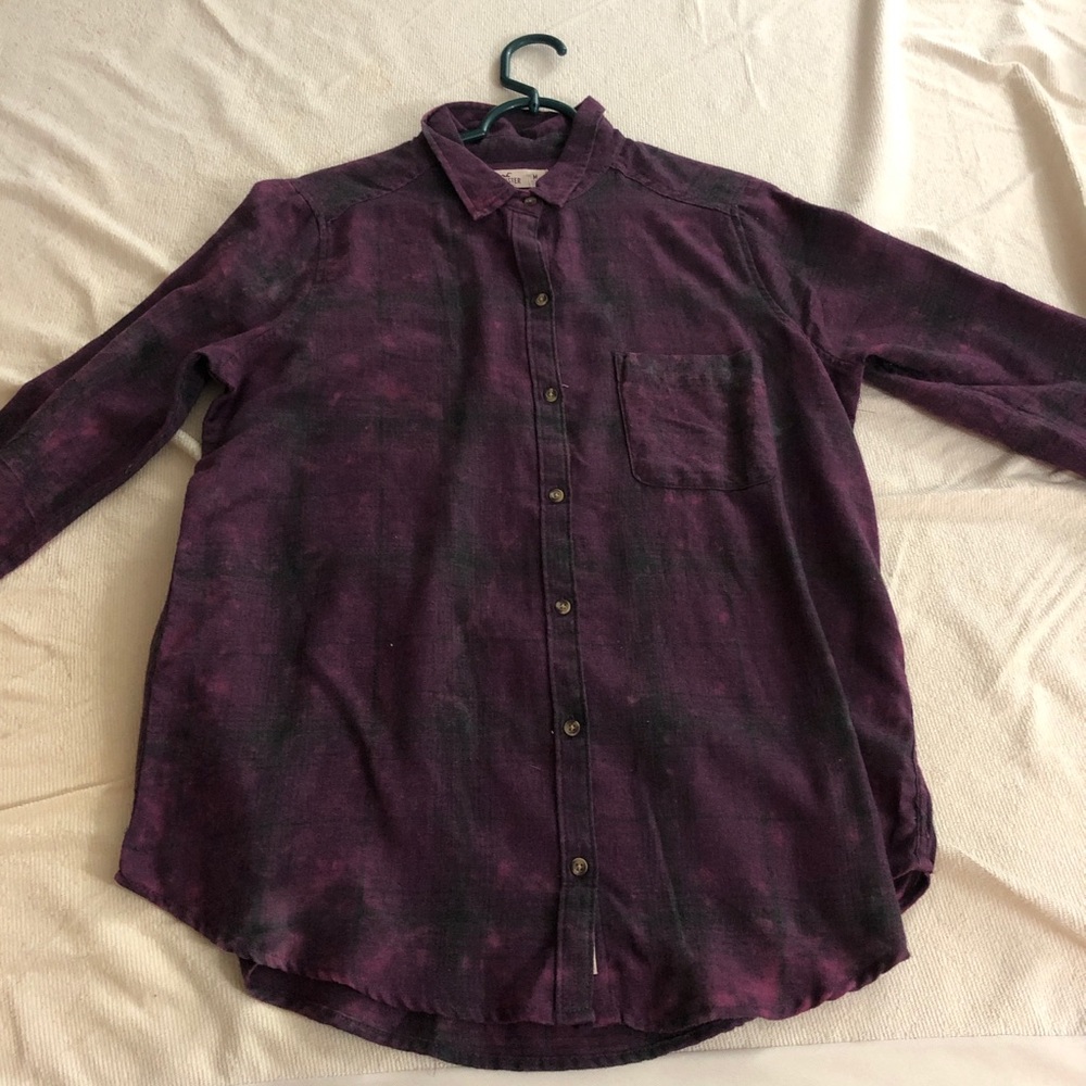 Purple and black Hollister flannel
